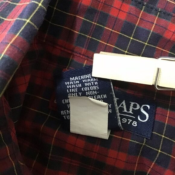 Chaps Boys S (8) Red Plaid Long Sleeve Button Down Shirt - Picture 5 of 5